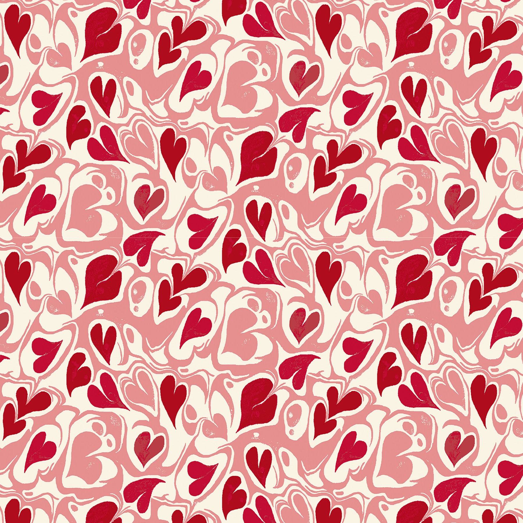 Cath Kidston Marble Hearts Ditsy Red Roman Blind