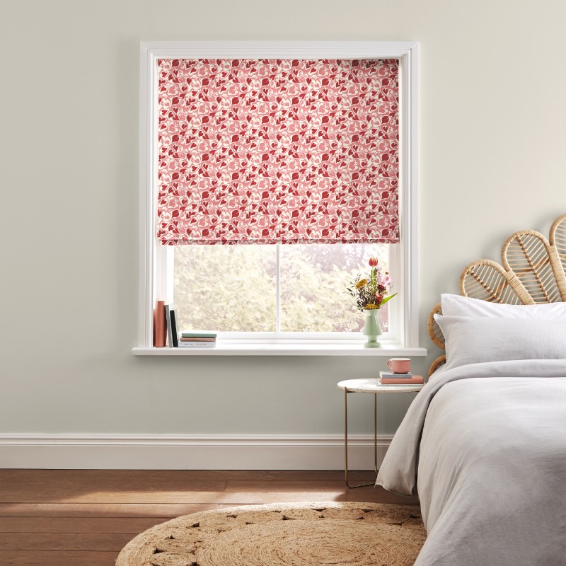 Cath Kidston Marble Hearts Ditsy Red Roman Blind