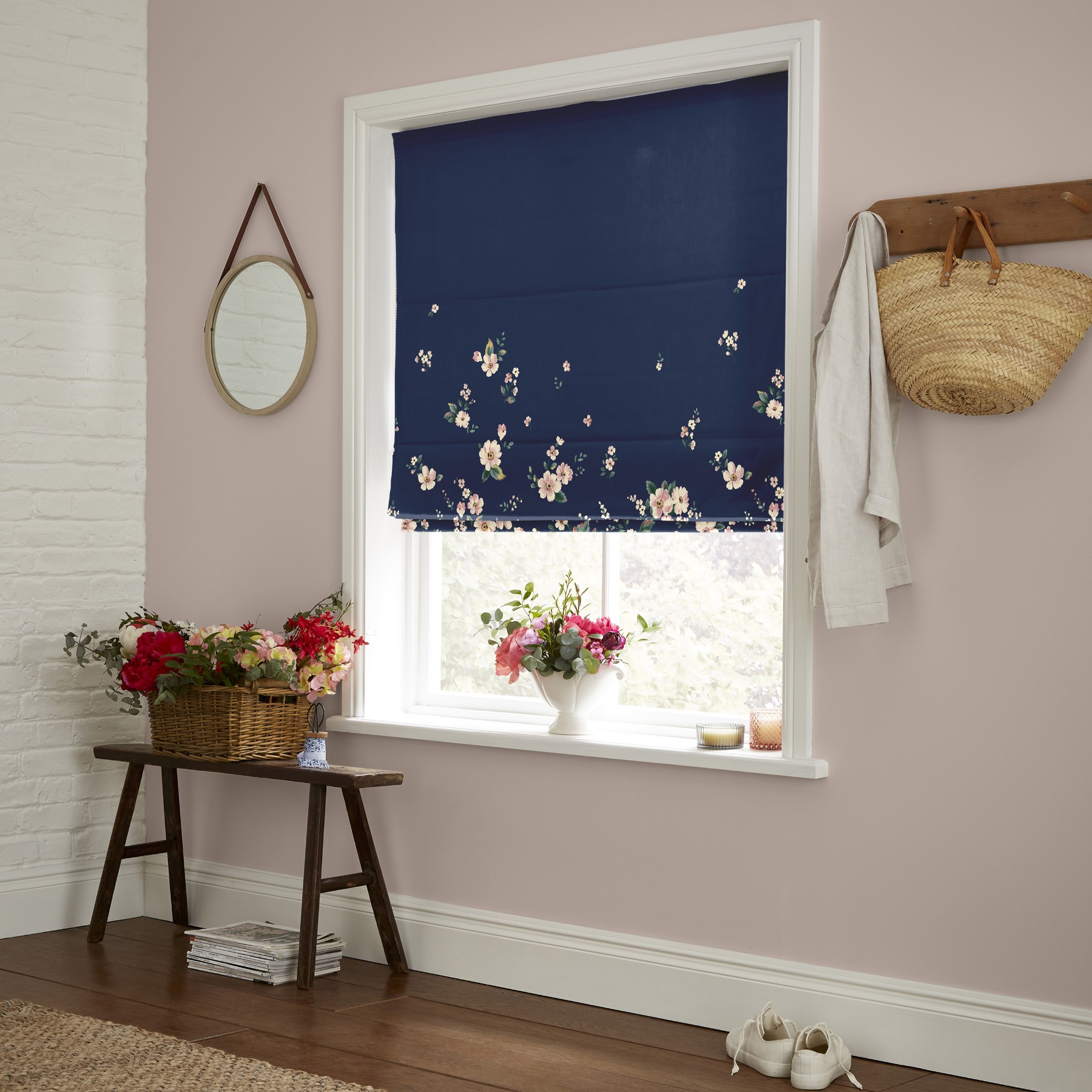 Cath Kidston Spitalfields Border Navy Roman Blind