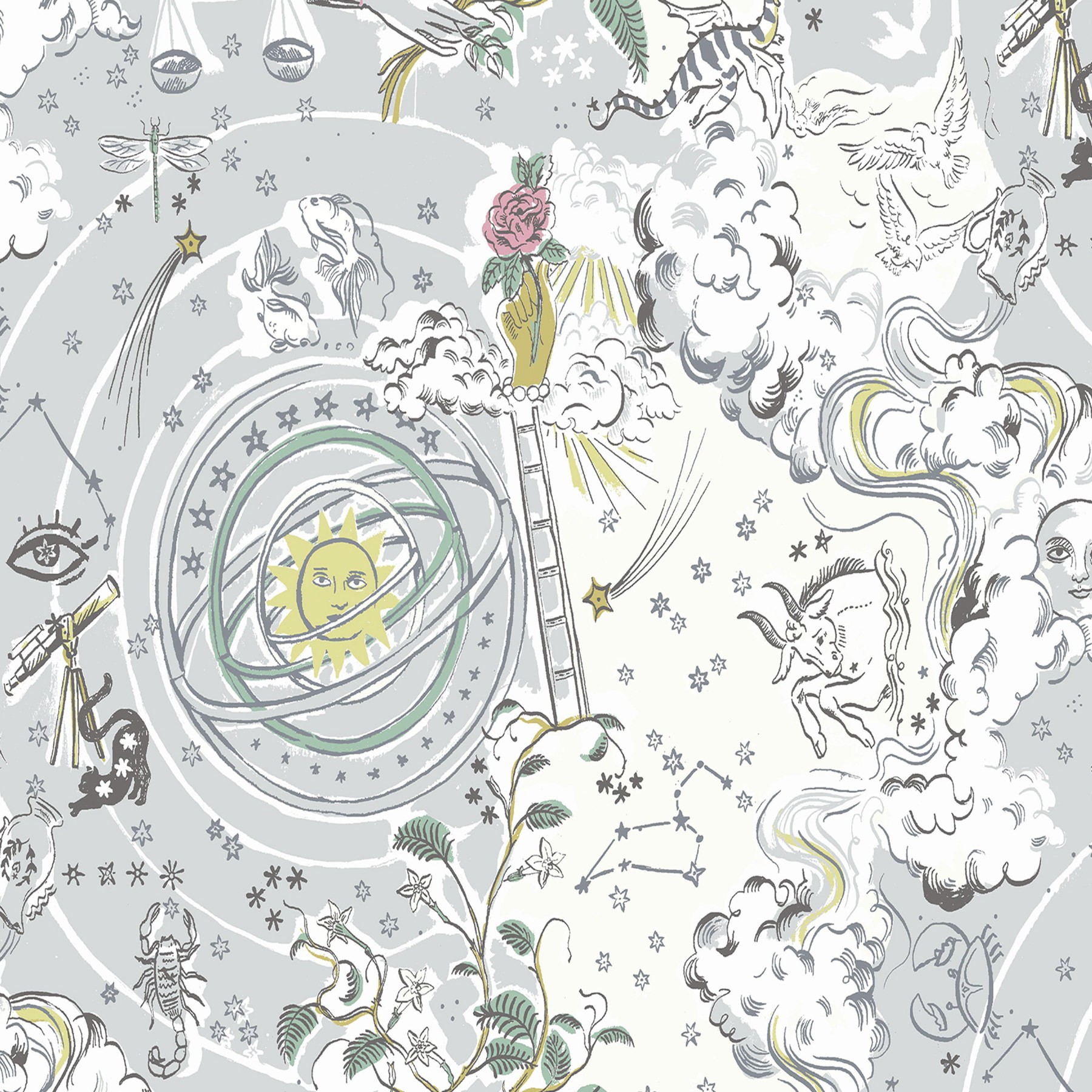 Cath Kidston Power to the Peaceful Mint Roman Blind