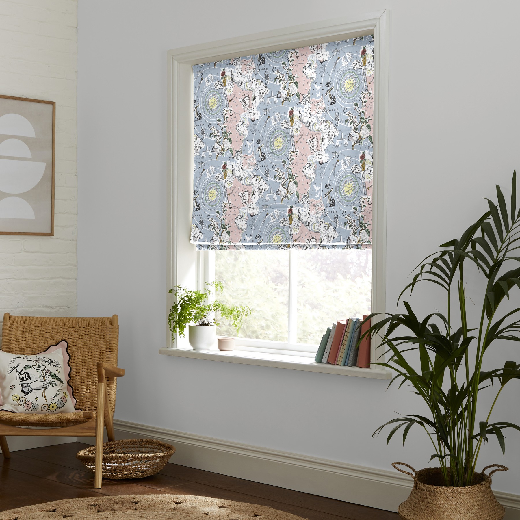 Cath Kidston Power to the Peaceful Pink and Blue Roman Blind