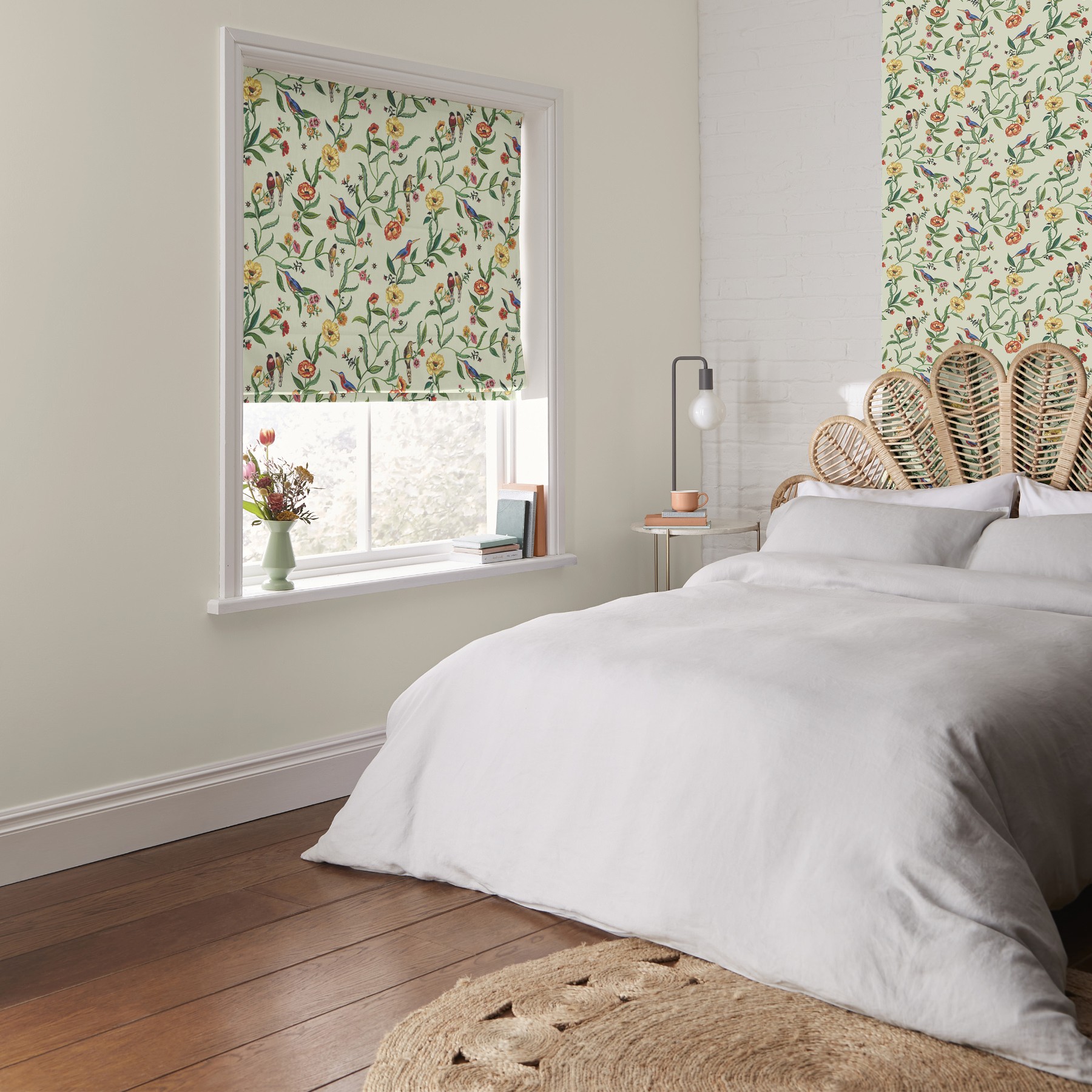 Cath Kidston Summer Birds Green Roman Blind
