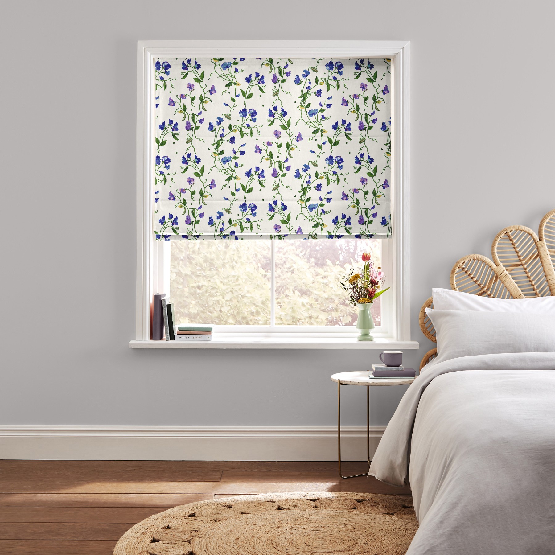 Cath Kidston Sweet Pea Purple Roman Blind