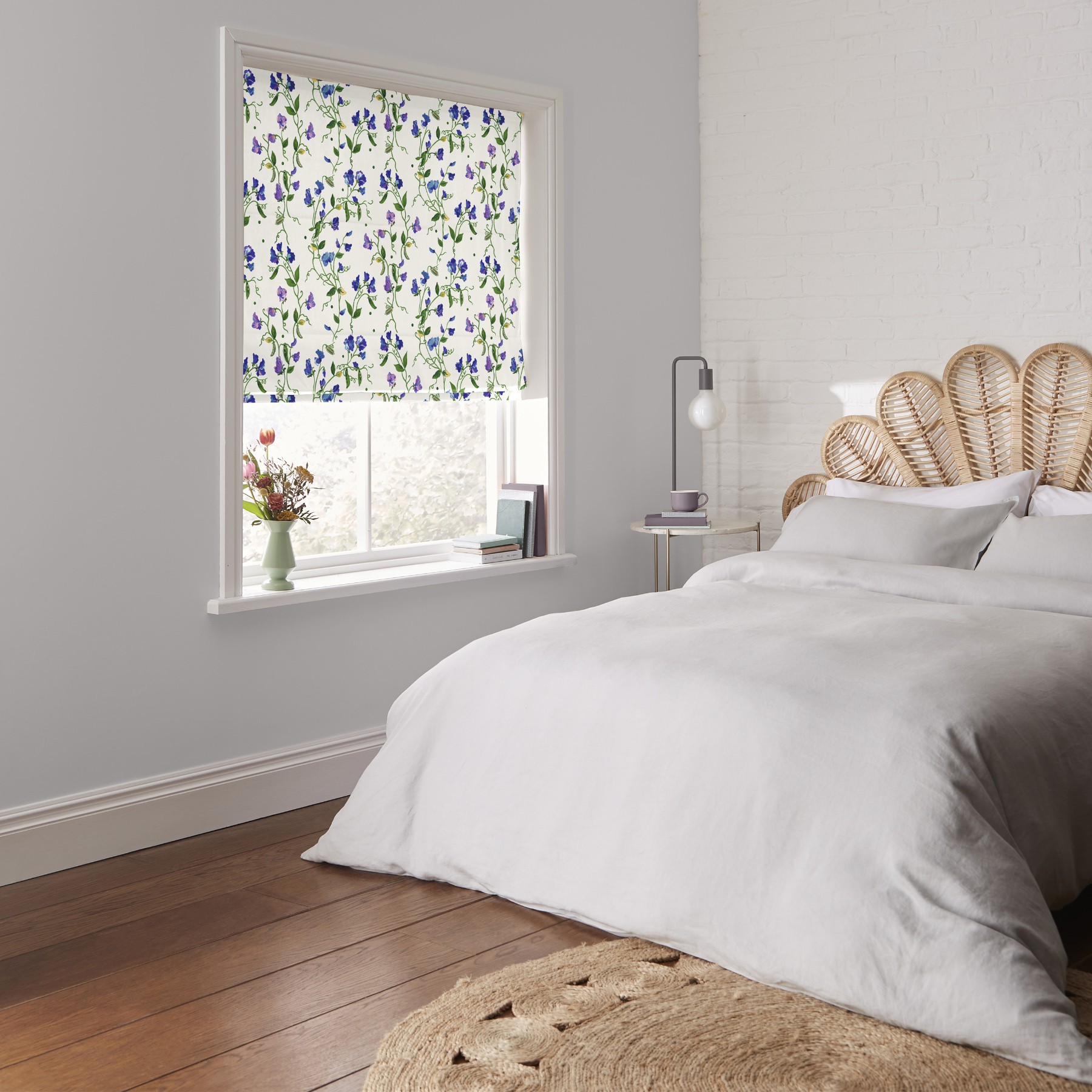Cath Kidston Sweet Pea Purple Roman Blind