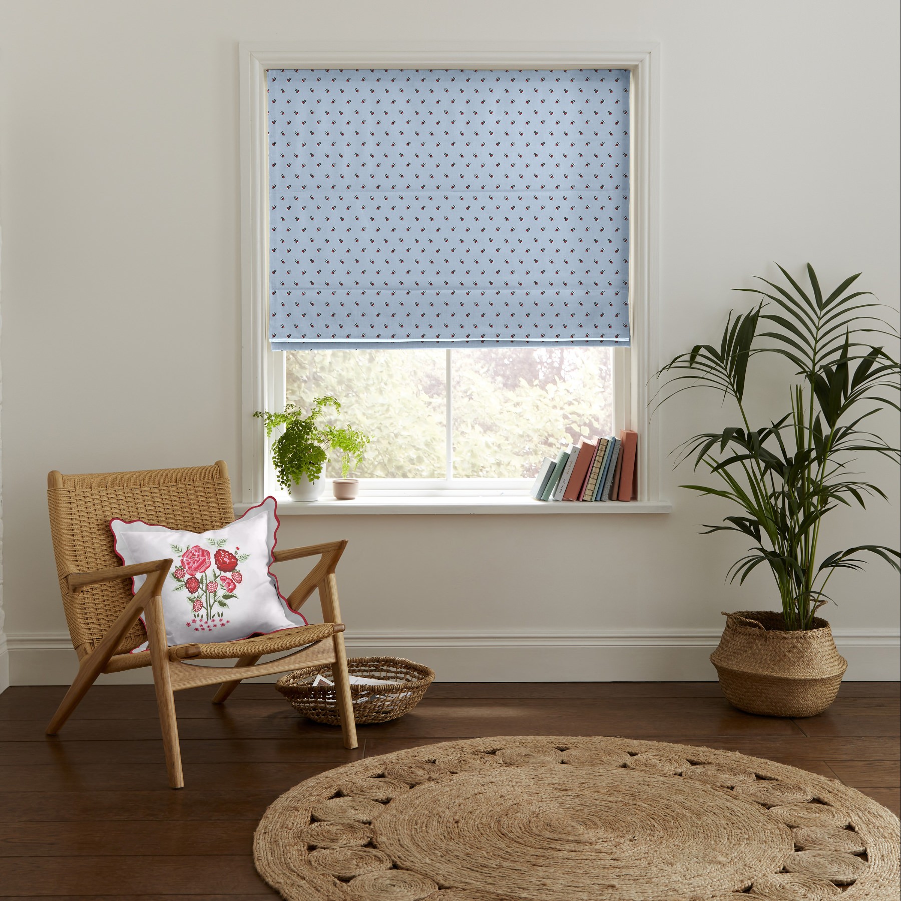 Cath Kidston Rose Bud Blue Roman Blind