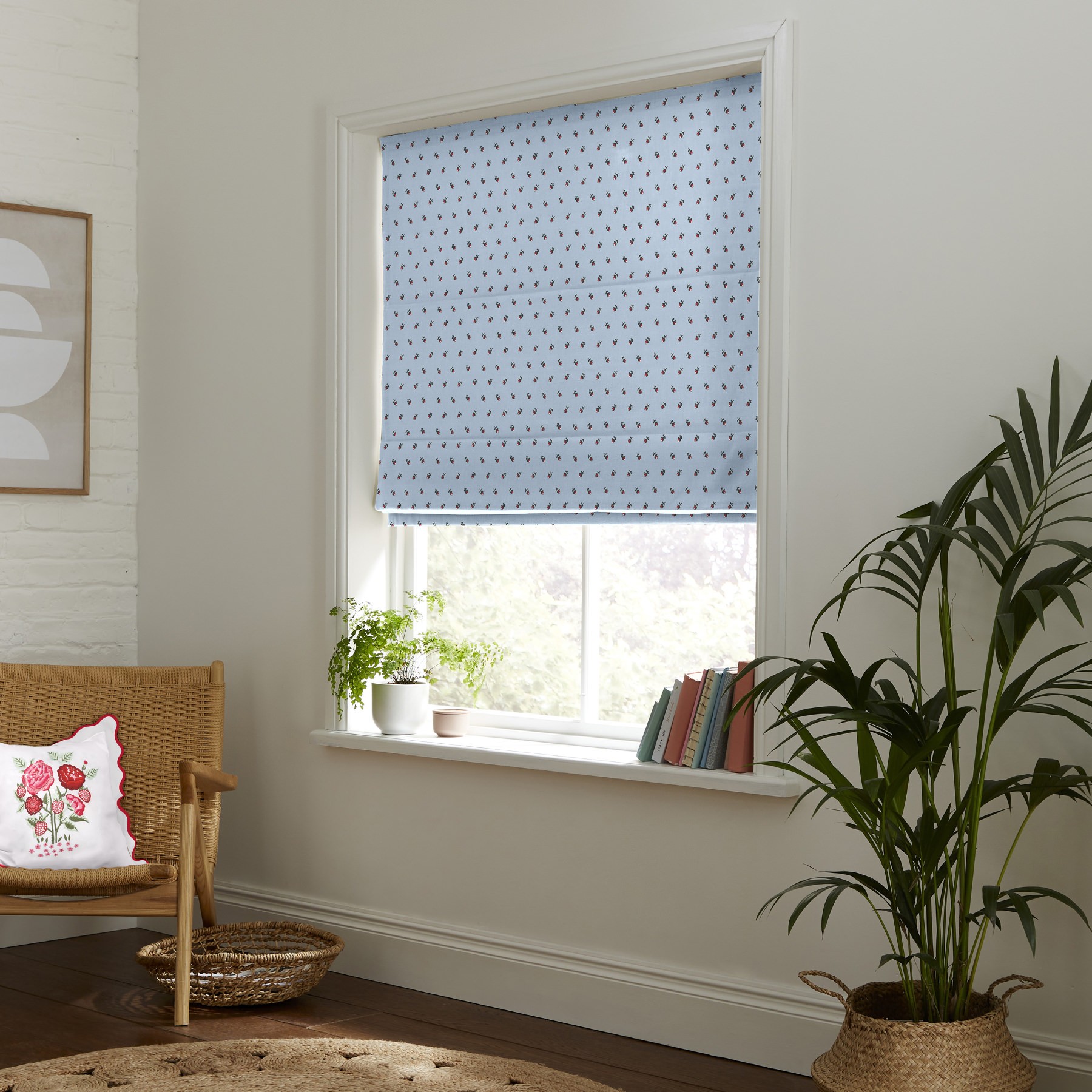 Cath Kidston Rose Bud Blue Roman Blind