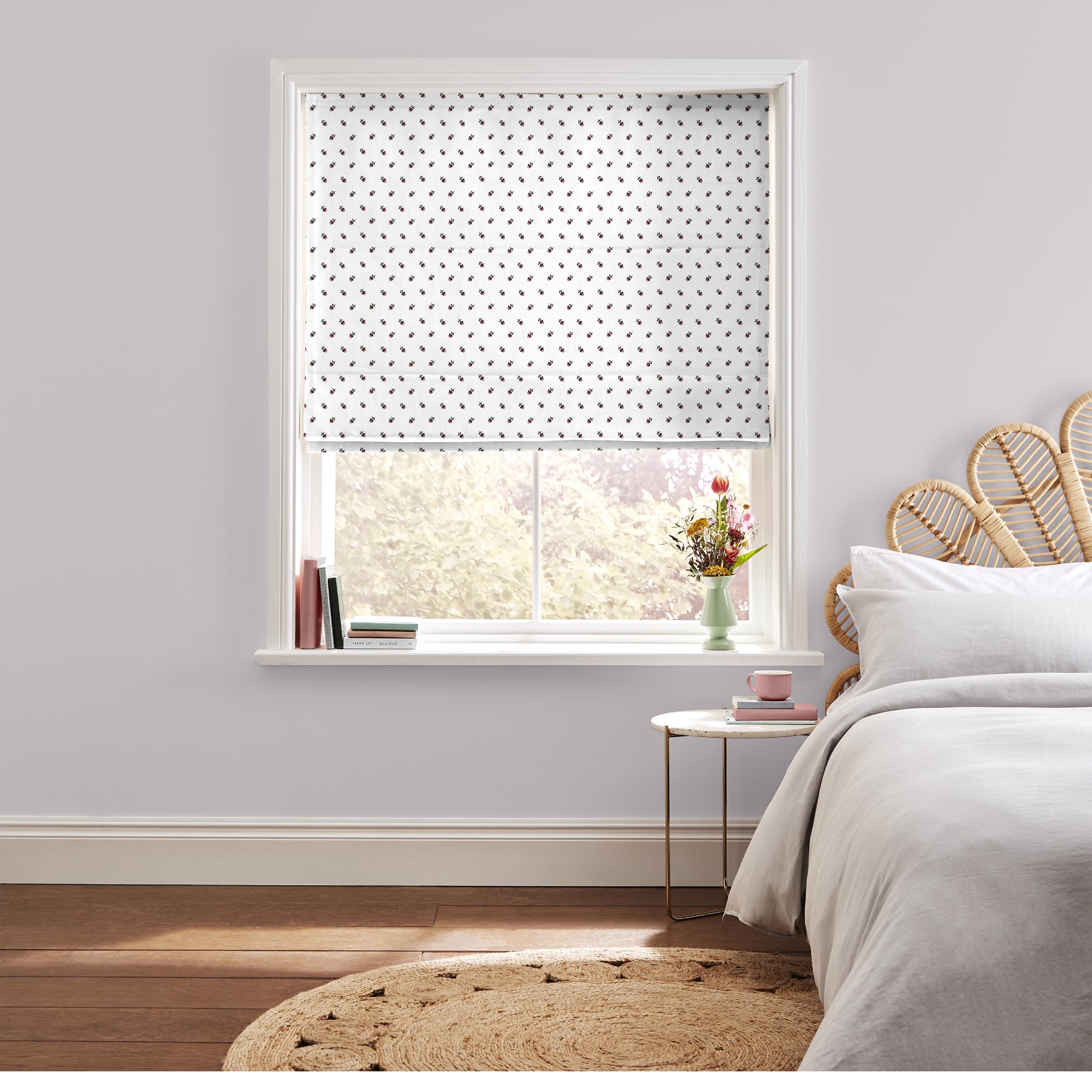 Cath Kidston Rose Bud White Roman Blind