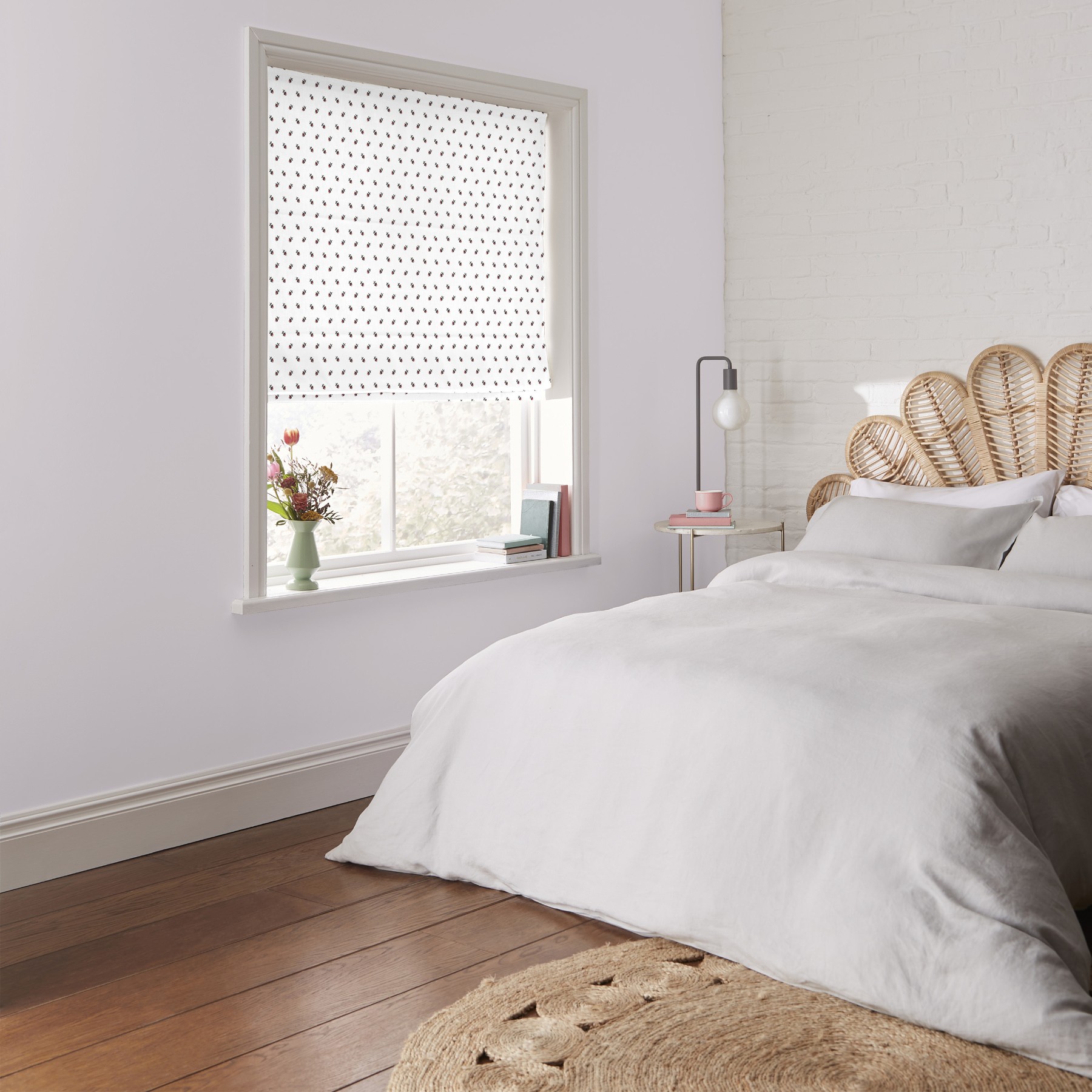 Cath Kidston Rose Bud White Roman Blind