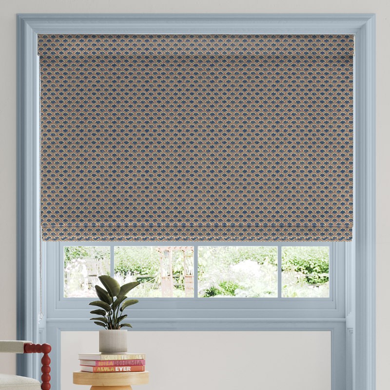 Land & Shore Dawn Blue Red Roman Blind