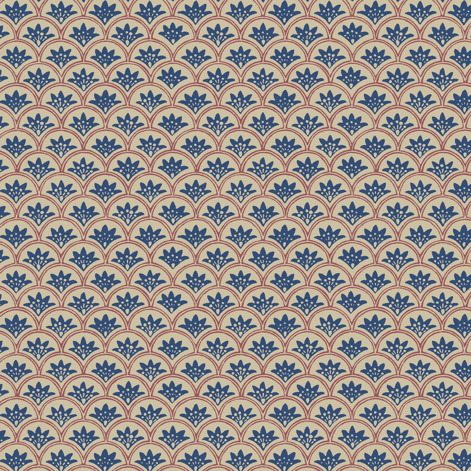 land & shore dawn blue red roman blind