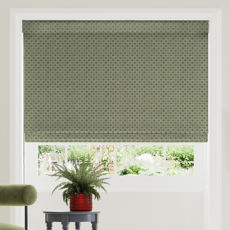 Land & Shore Dawn Green Roman Blind