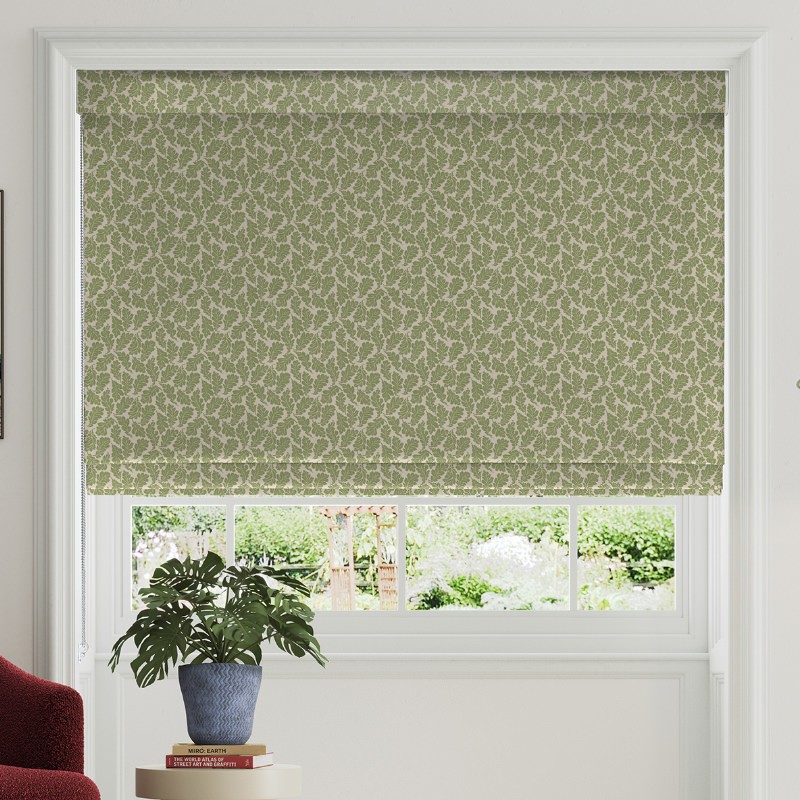 Land & Shore Oak Leaf Green Roman Blind