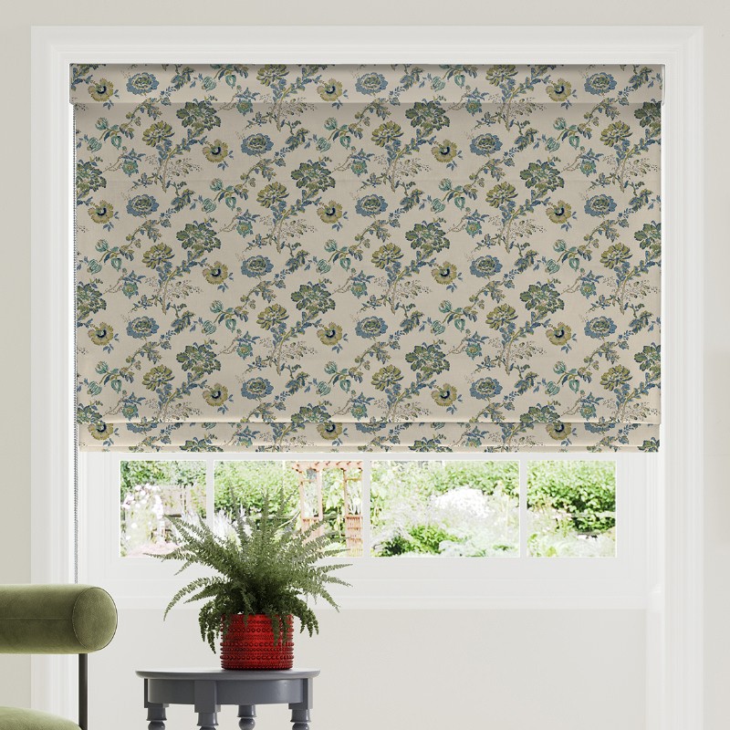 Land & Shore Orchard Green Roman Blind