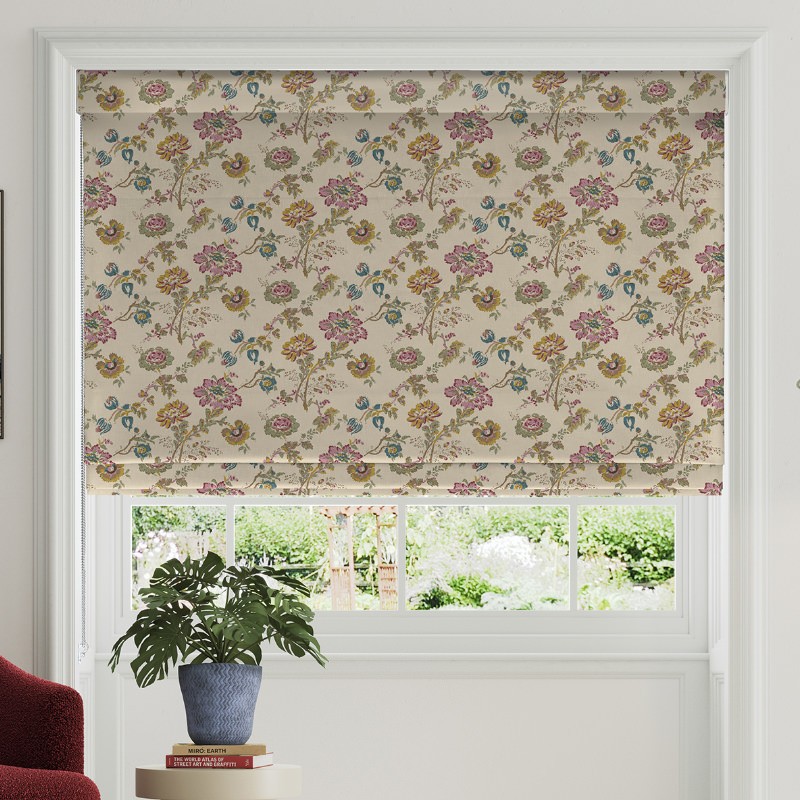 Land & Shore Orchard Pink Roman Blind