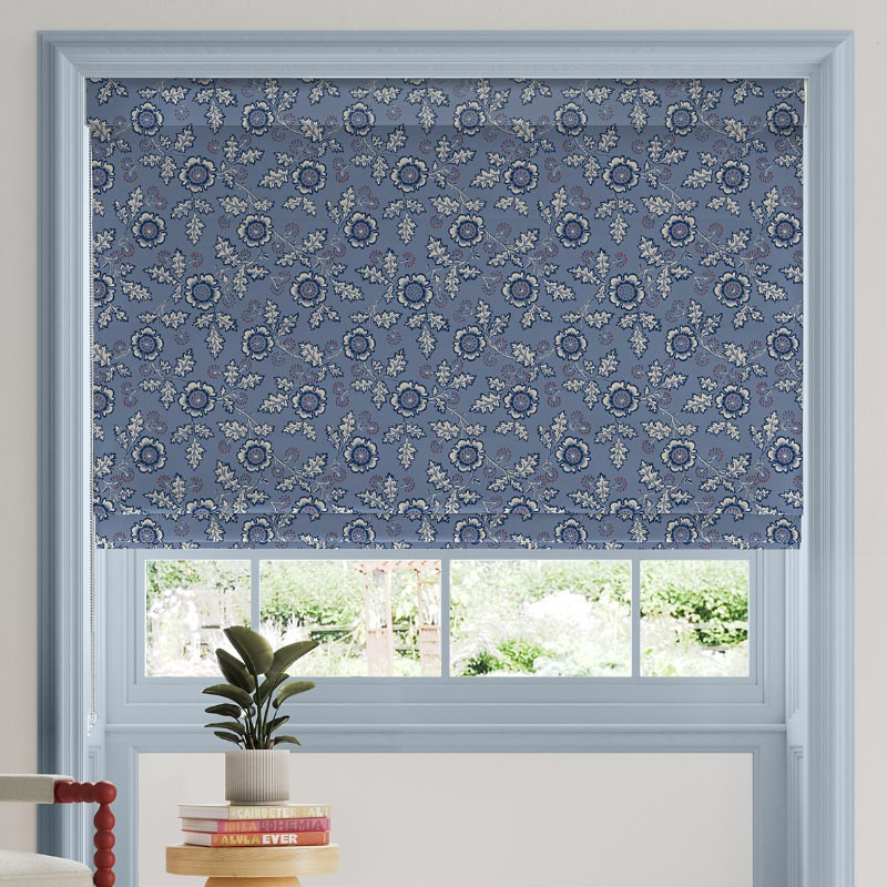 Land & Shore River Blue Red Roman Blind