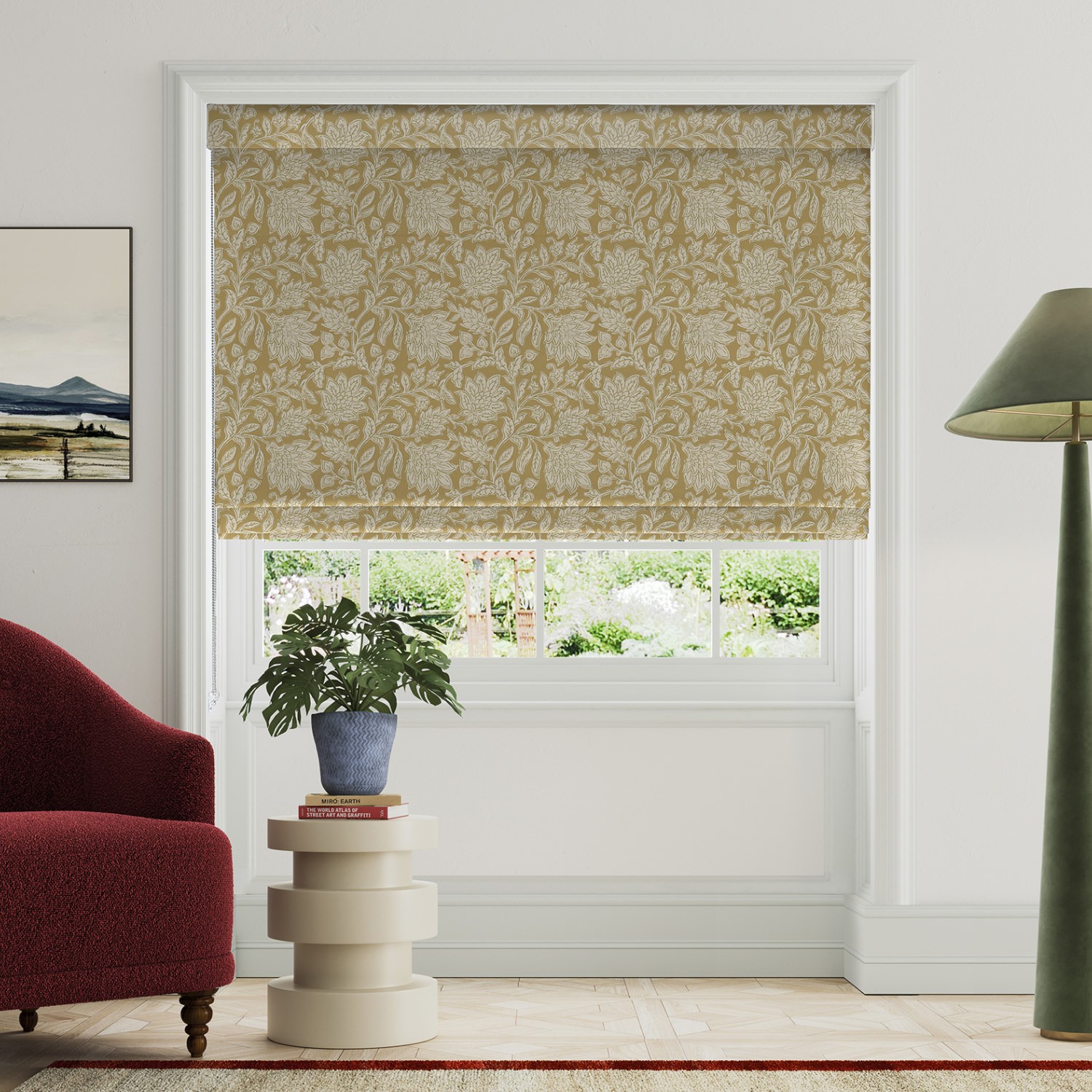 land & shore rowallane ochre roman blind