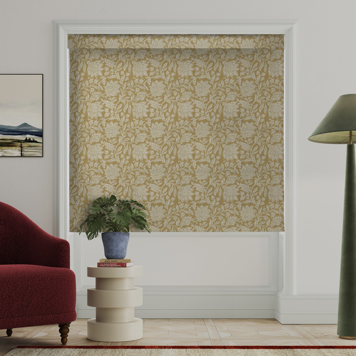 land & shore rowallane ochre roman blind