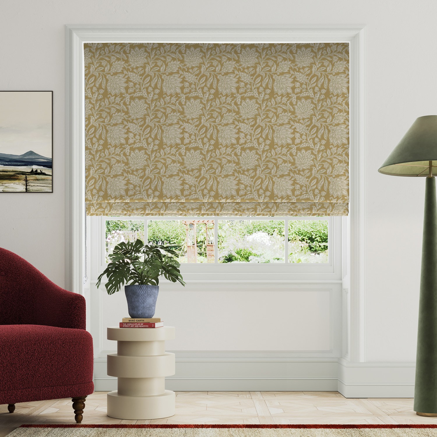 land & shore rowallane ochre roman blind