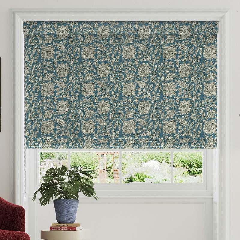 Land & Shore Rowallane Teal Roman Blind