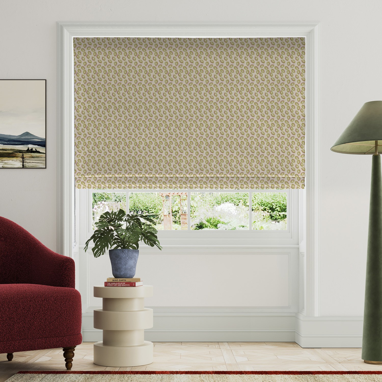 land & shore seedling yellow roman blind