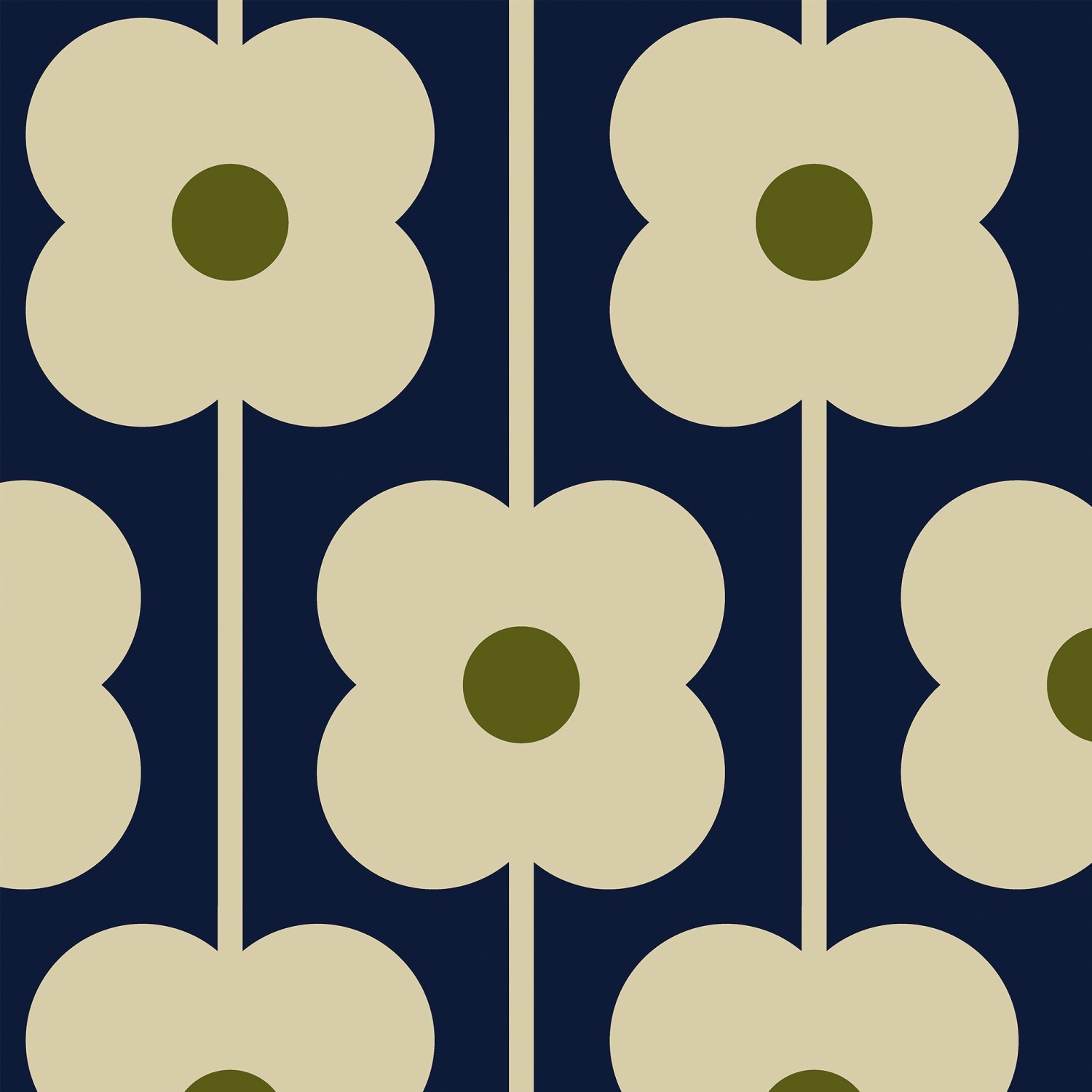 orla kiely abacus flower navy roman blind