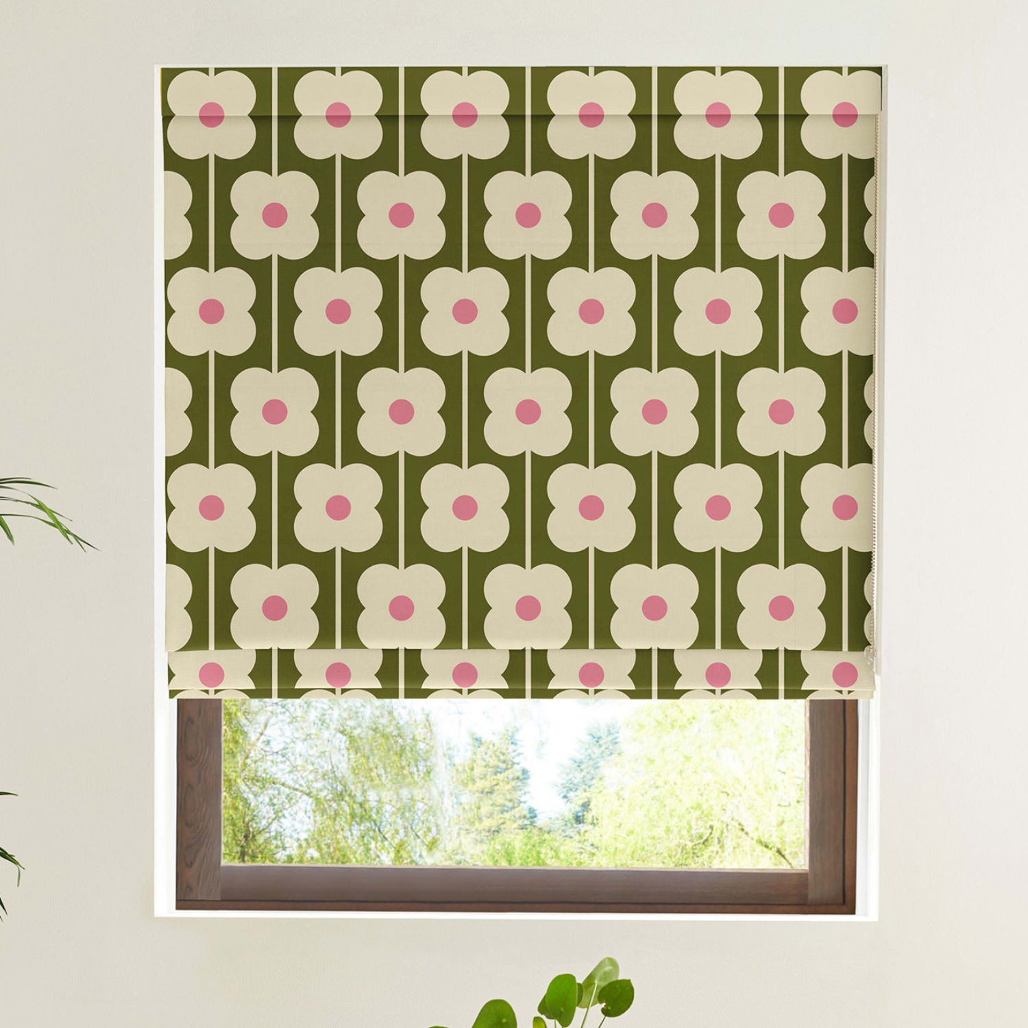 orla kiely abacus flower seagrass roman blind