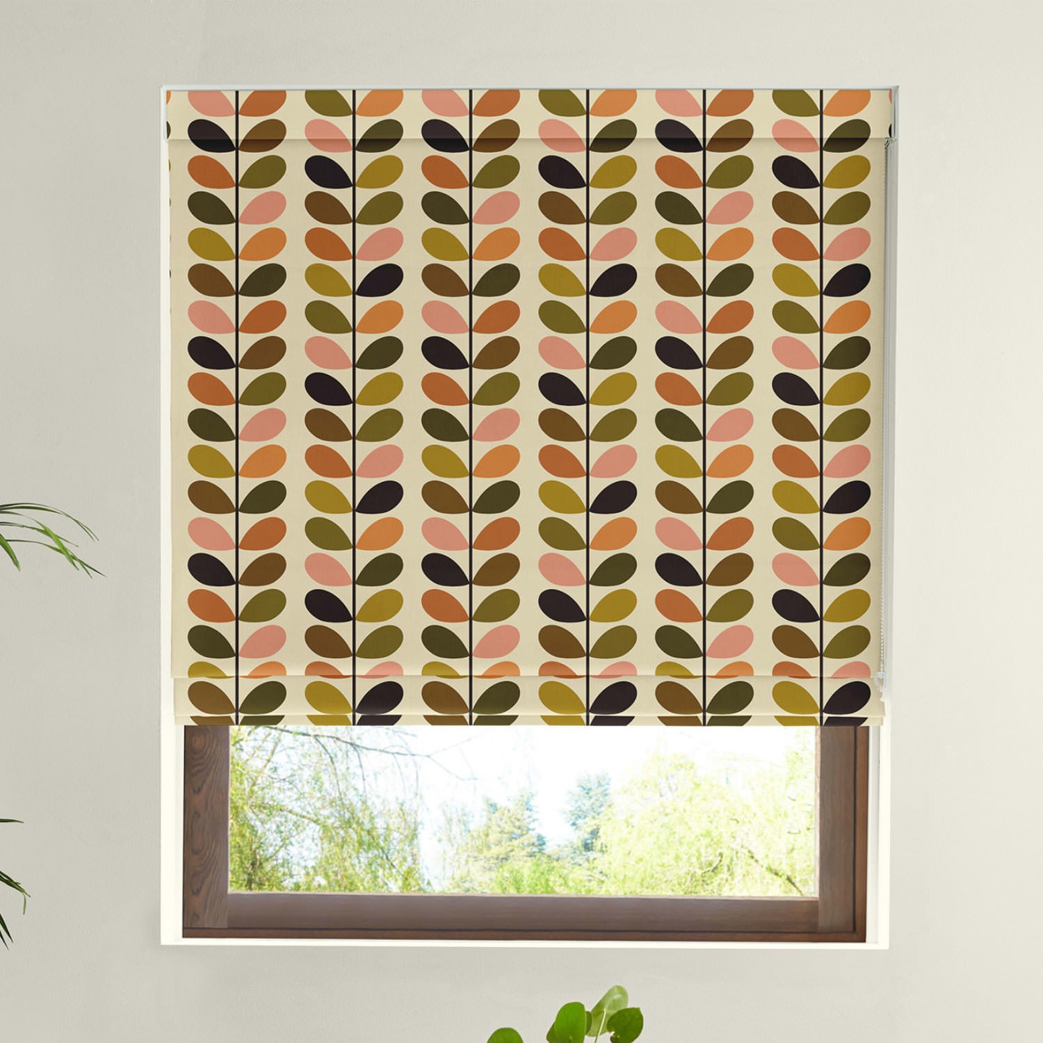 orla kiely multi stem auburn & orange roman blind