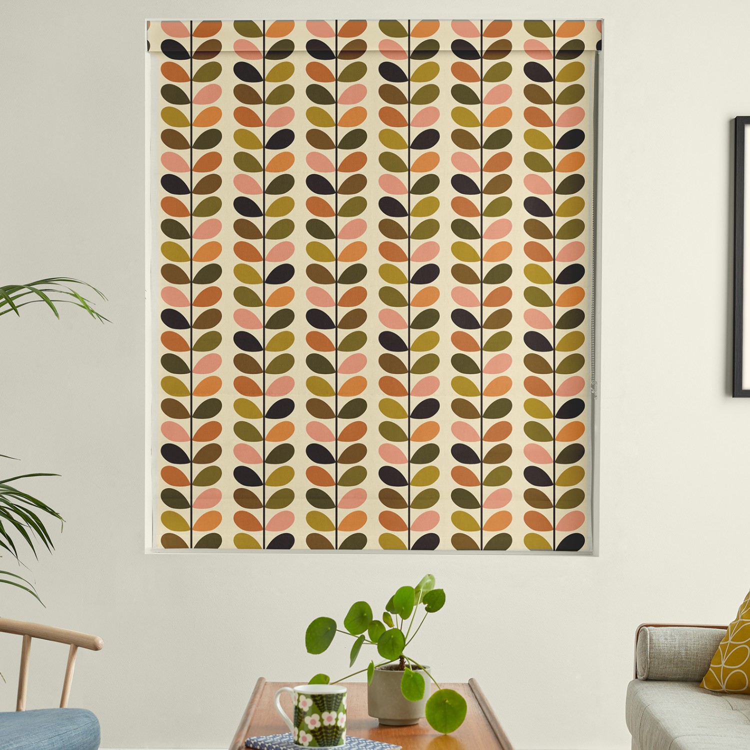 orla kiely multi stem auburn & orange roman blind
