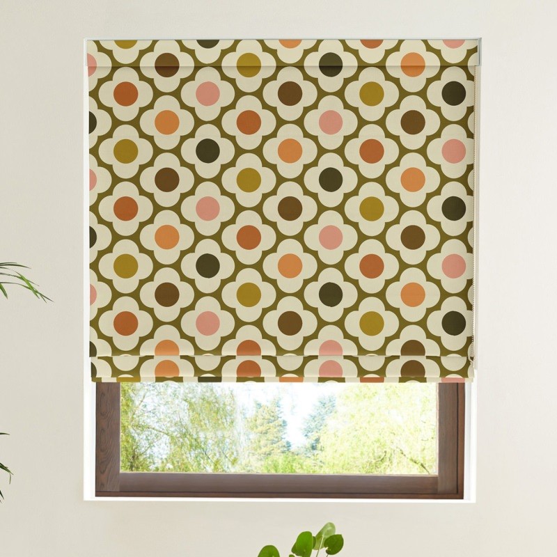 Orla Kiely Spot Flower Multi Autumn Roman Blind