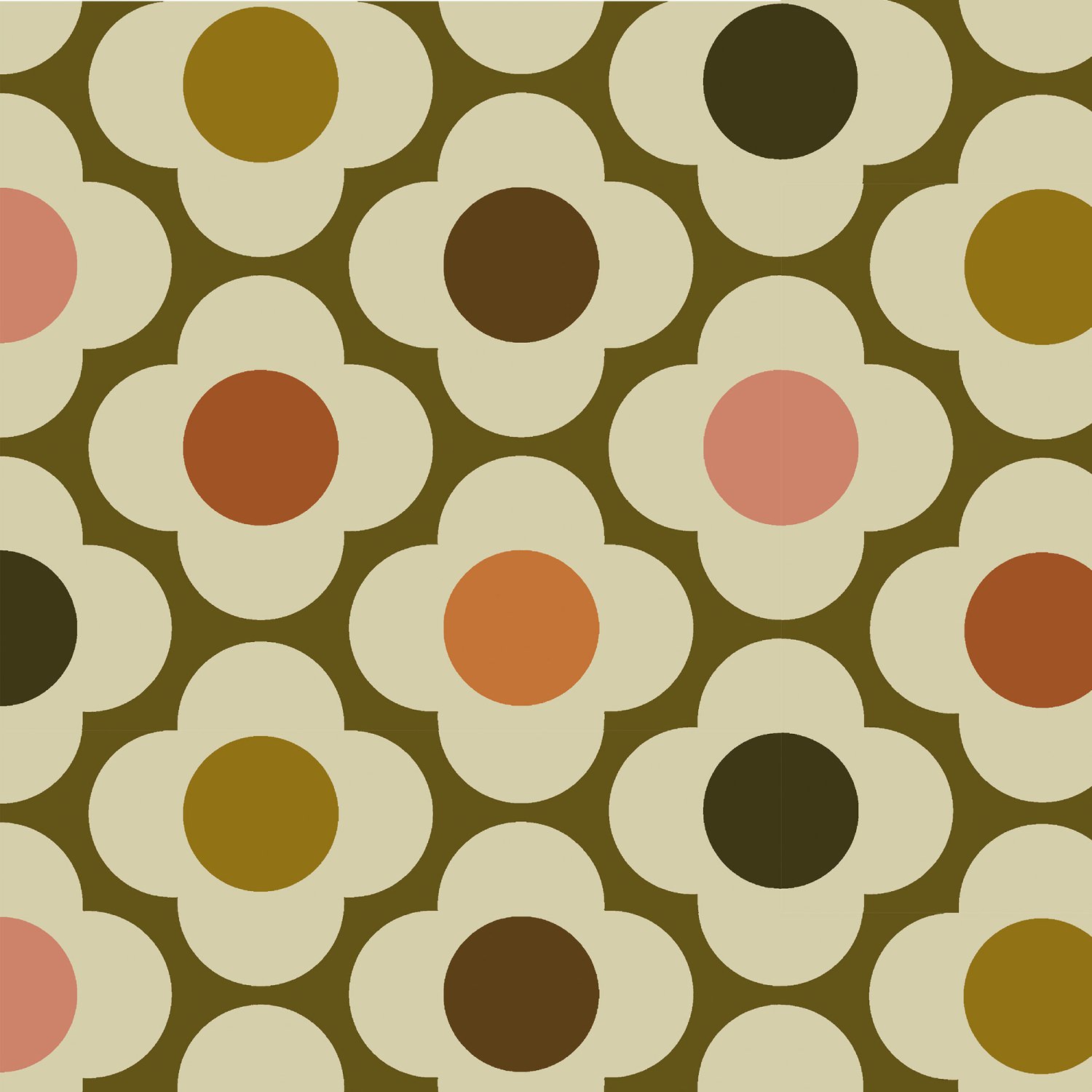 orla kiely spot flower multi autumn roman blind
