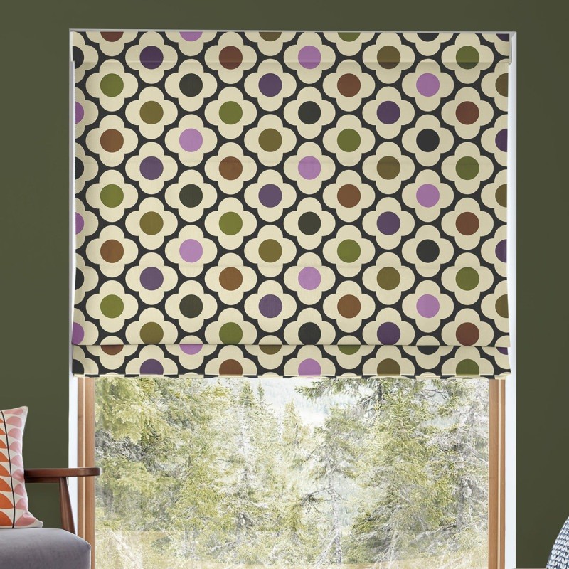 Orla Kiely Spot Flower Multi Mauve Roman Blind