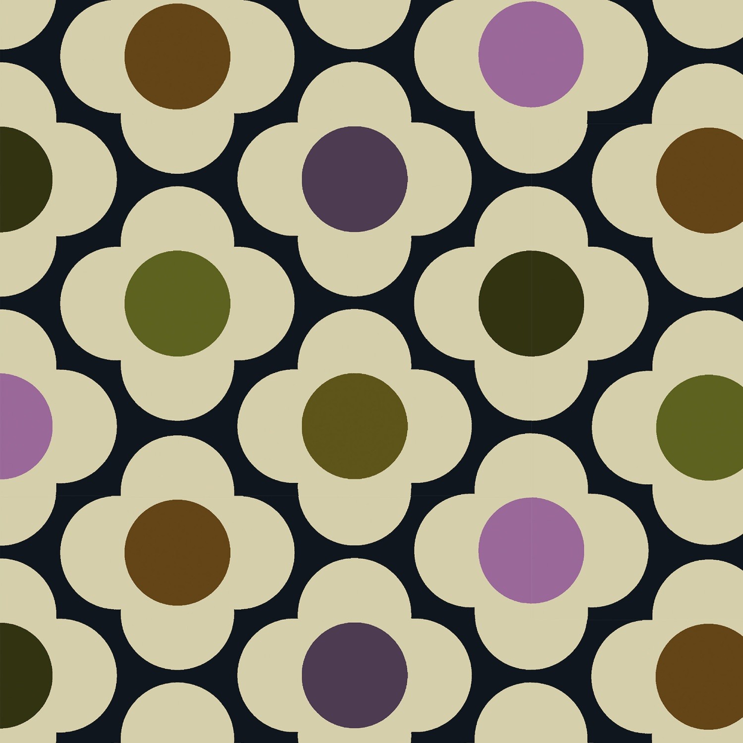 orla kiely spot flower multi mauve roman blind