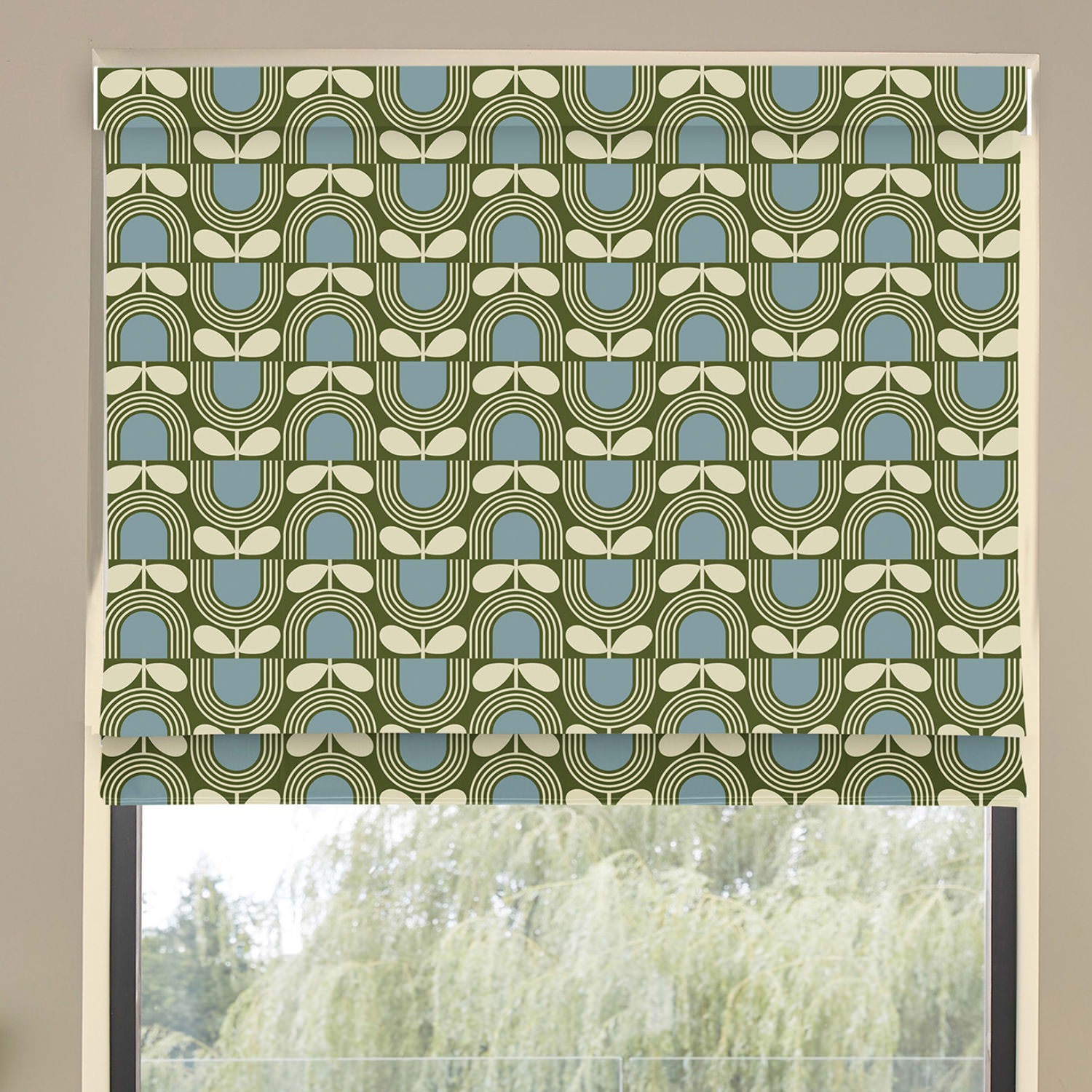 orla kiely striped tulip bancha roman blind