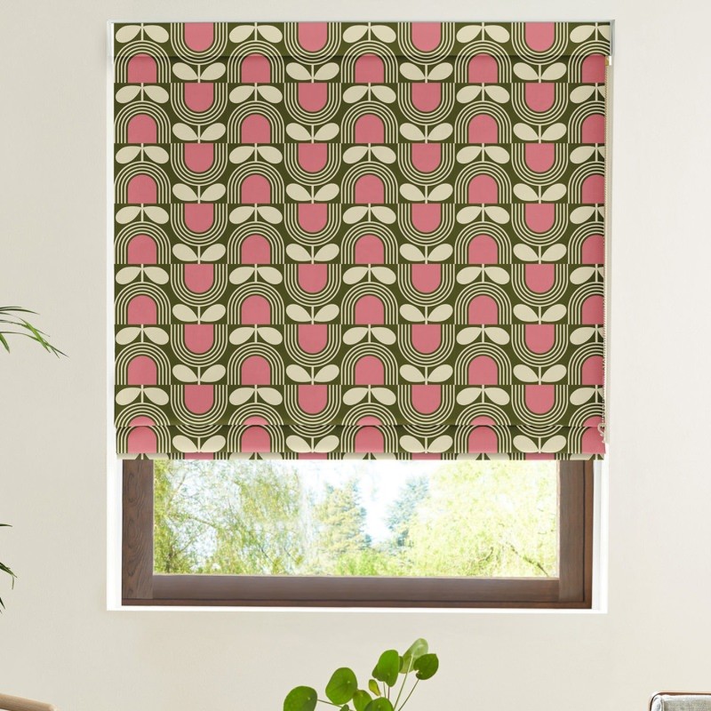 Orla Kiely Striped Tulip Pickle Roman Blind