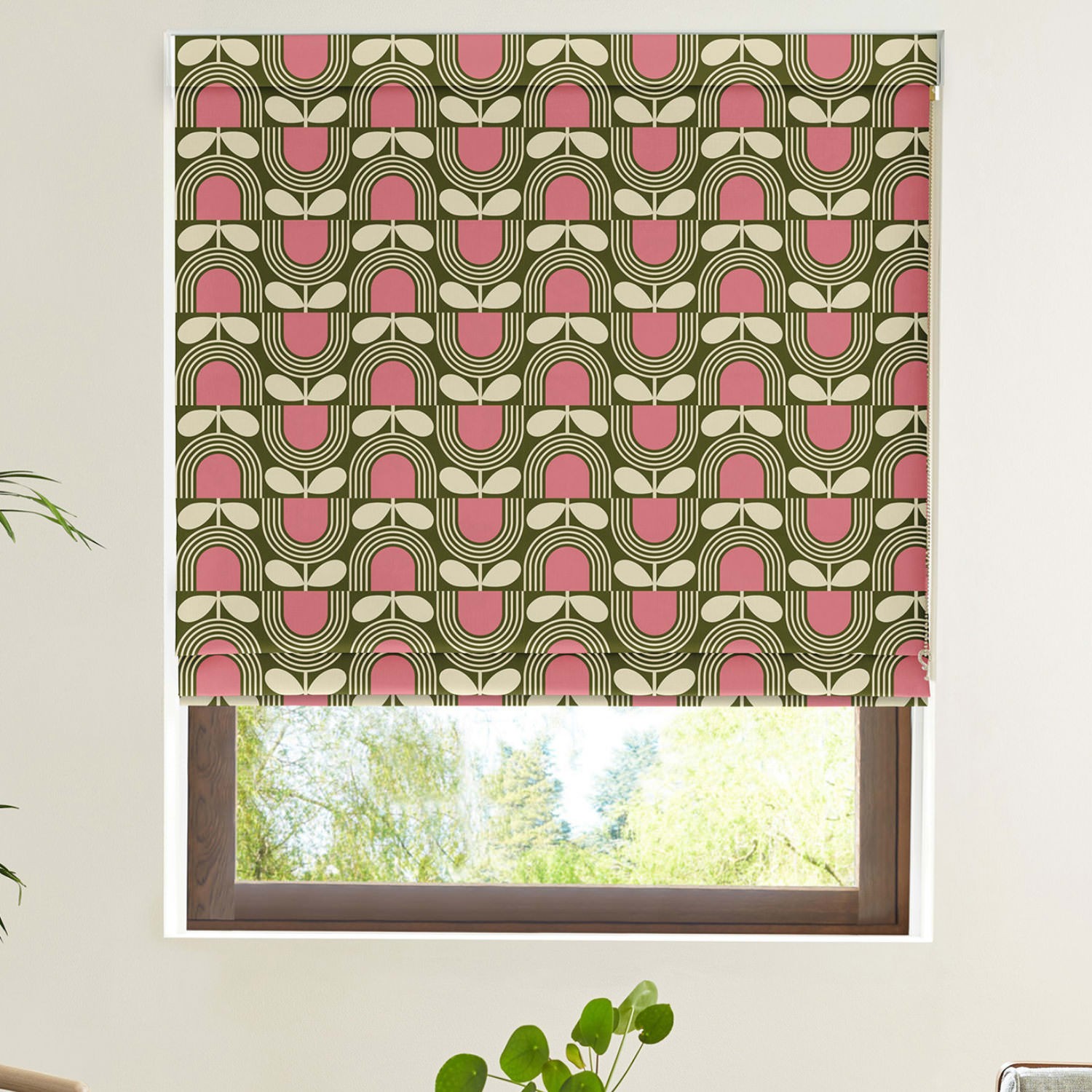 orla kiely striped tulip pickle roman blind