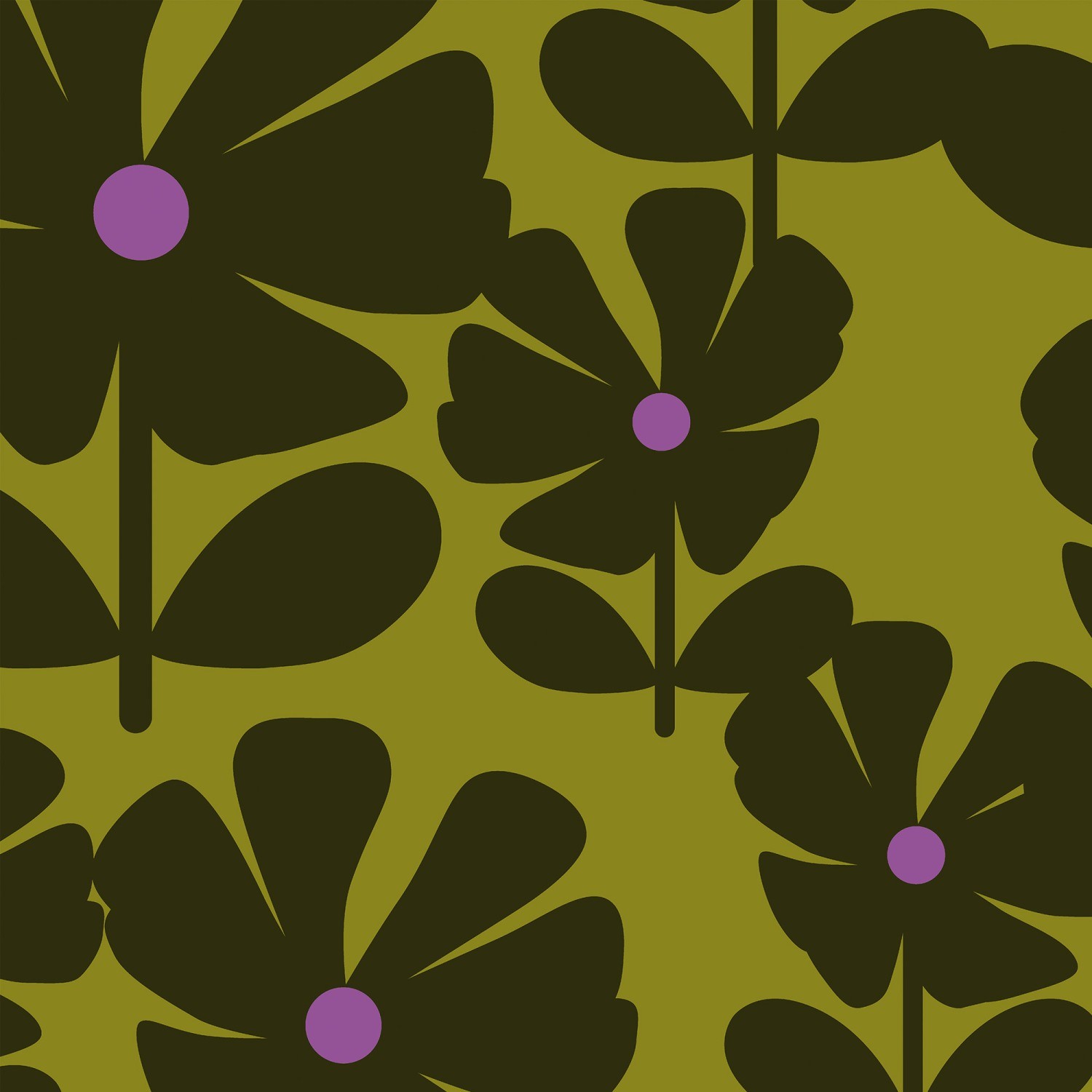 orla kiely wildflower chartreuse roman blind