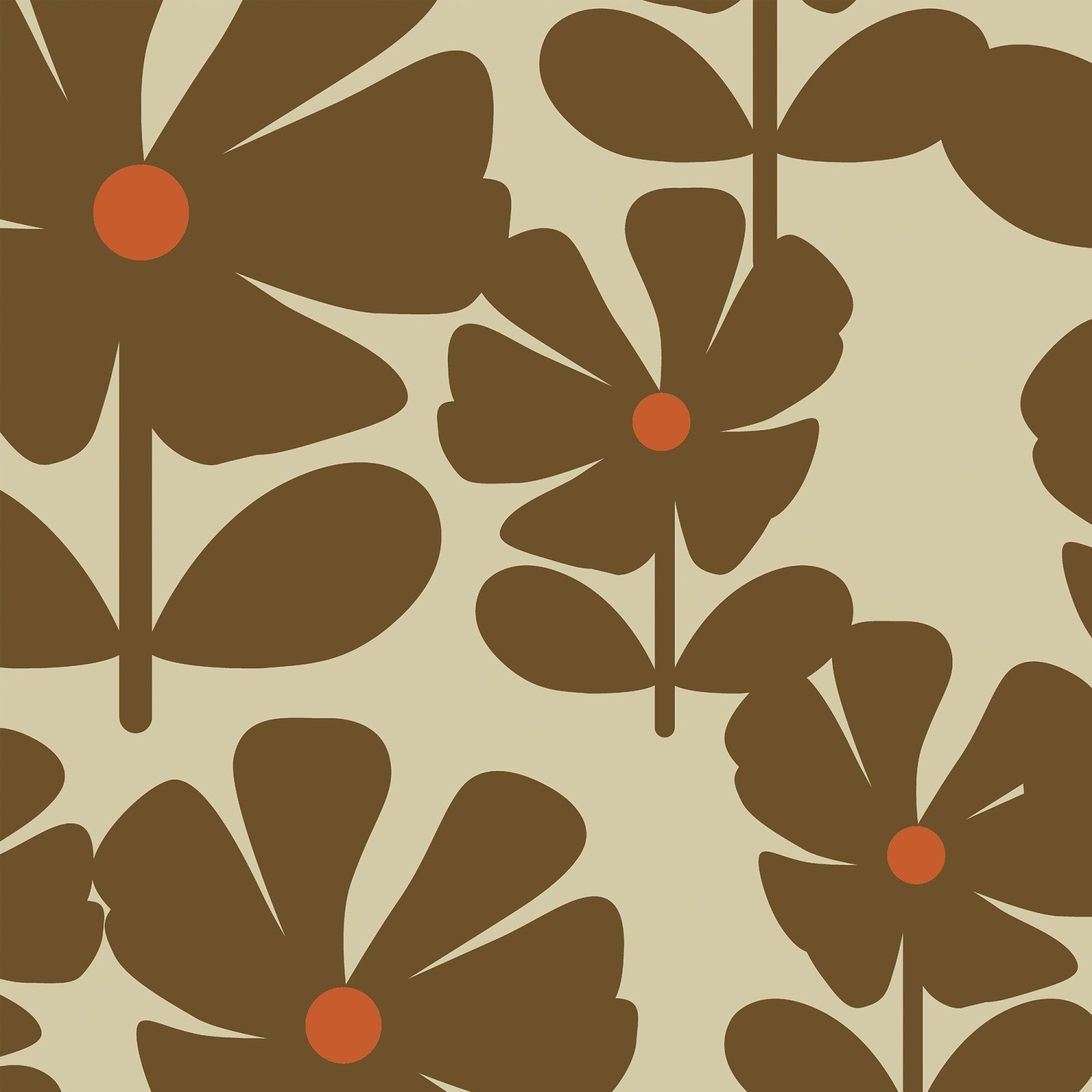 orla kiely wildflower coffee roman blind