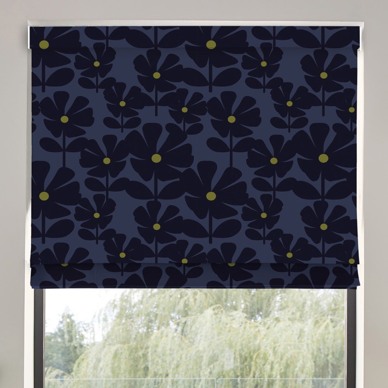 Orla Kiely Wildflower Indigo Roman Blind
