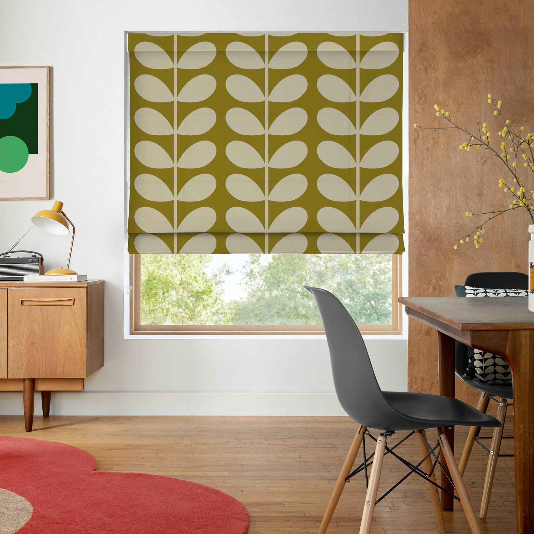 Orla Kiely Jumbo Solid Stem Seagrass Roman Blind