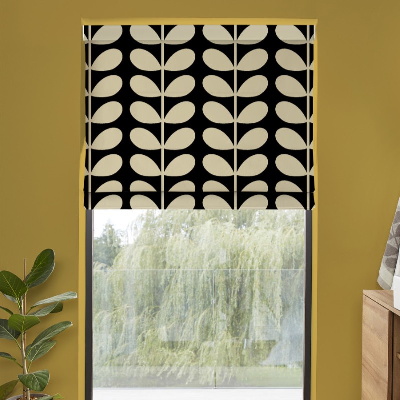 Orla Kiely Jumbo Solid Stem Black Roman Blind