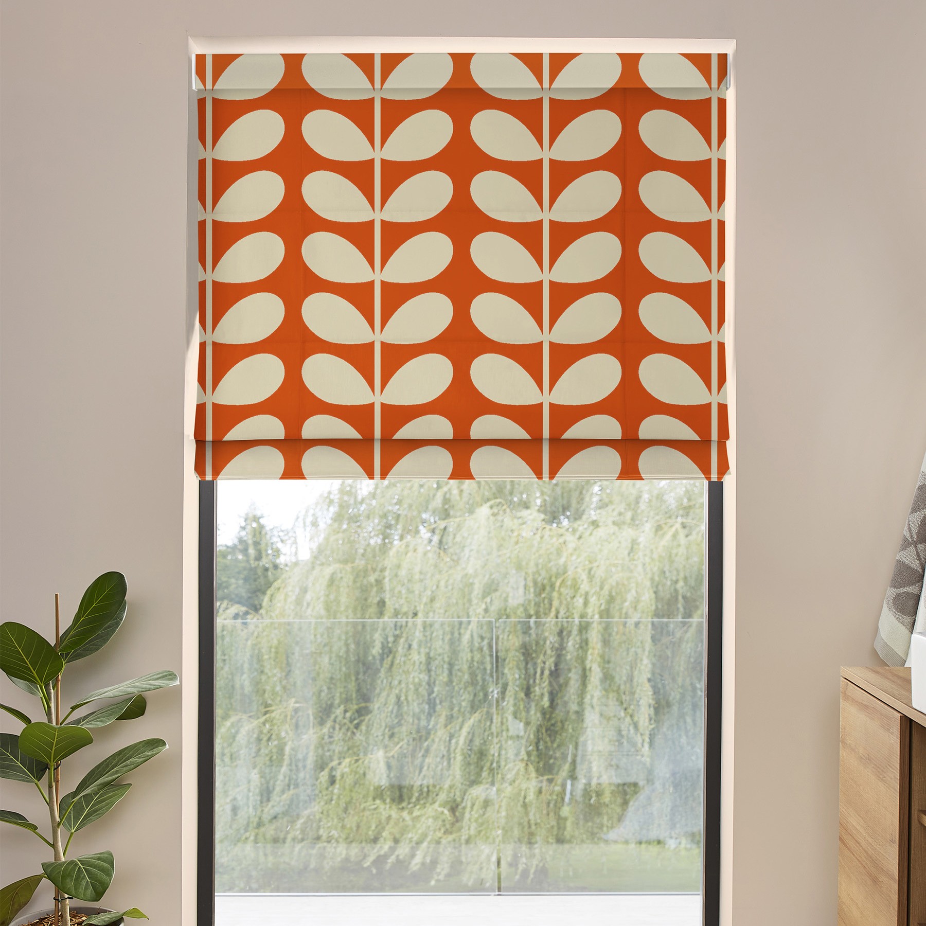 Orla Kiely Jumbo Solid Stem Tomato Roman Blind
