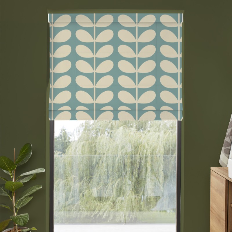 Orla Kiely Jumbo Solid Stem Duckegg Roman Blind