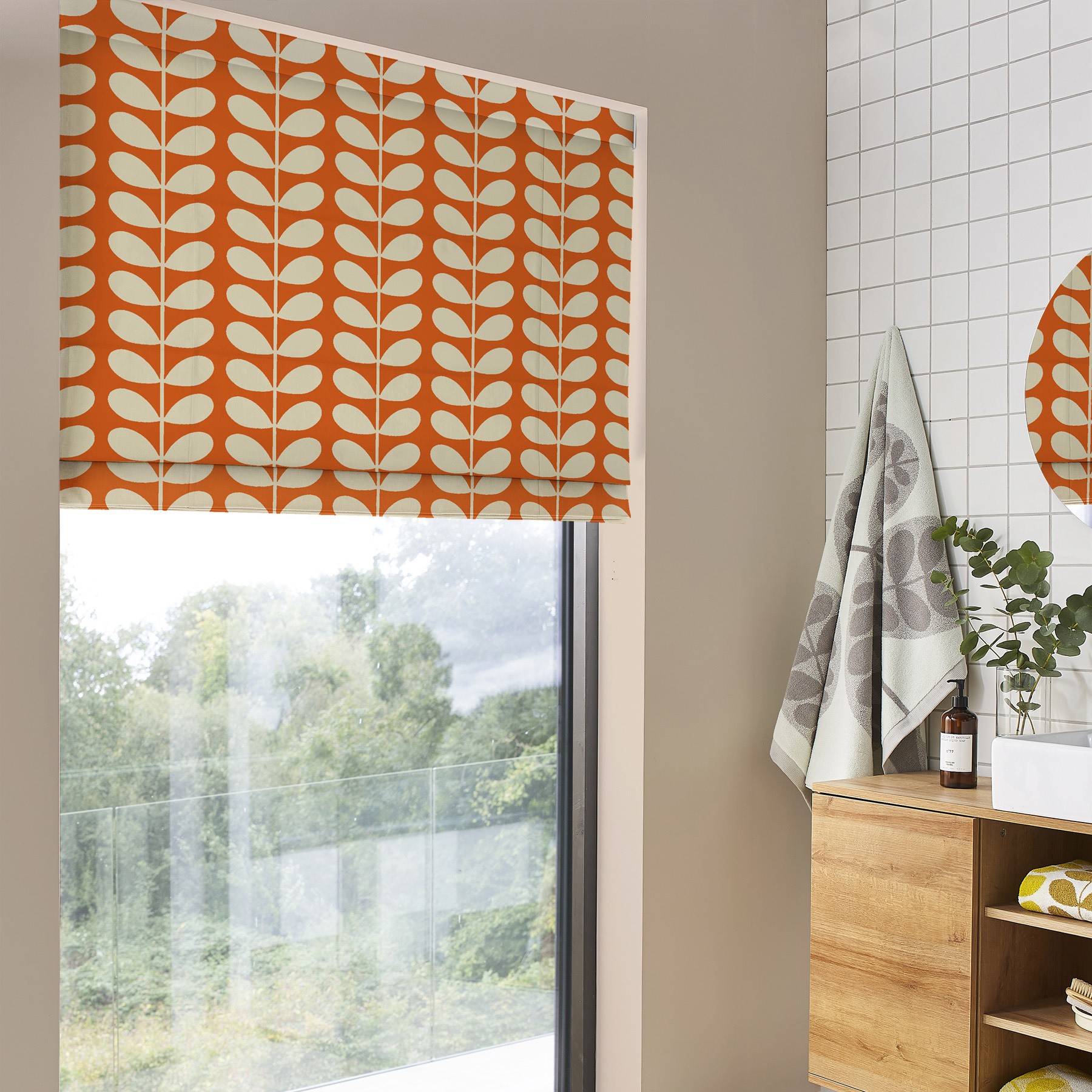 Orla Kiely Solid Stem Tomato Roman Blind