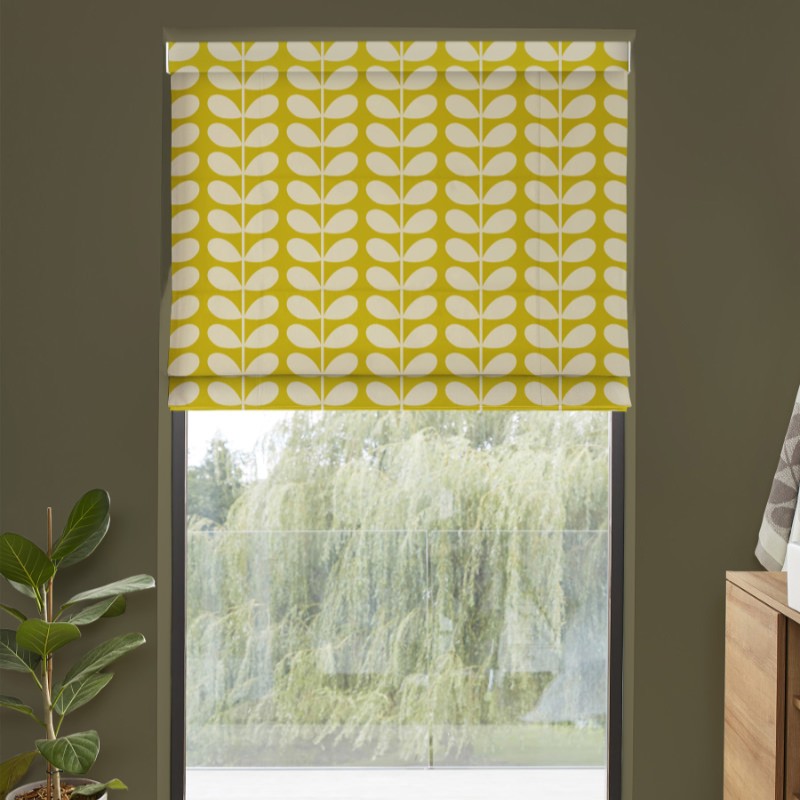 Orla Kiely Solid Stem Yellow Roman Blind