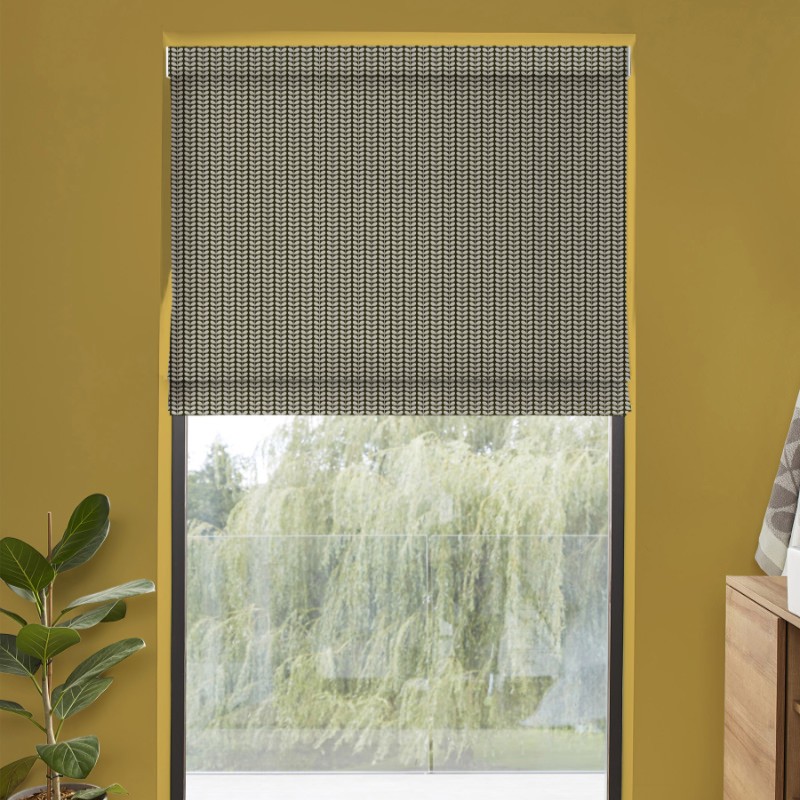 Orla Kiely Tiny Stem Black Roman Blind