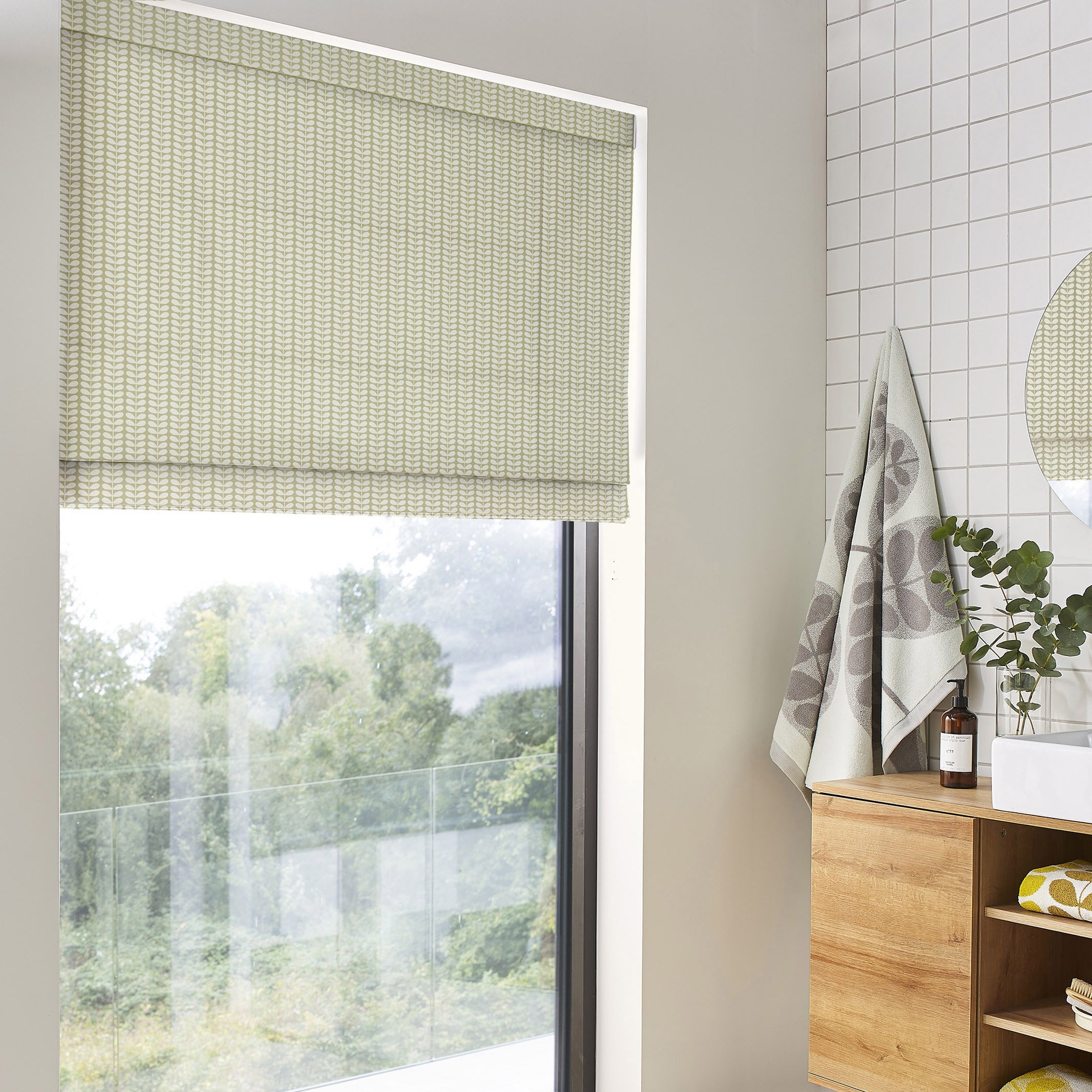Orla Kiely Tiny Stem Pebble Roman Blind