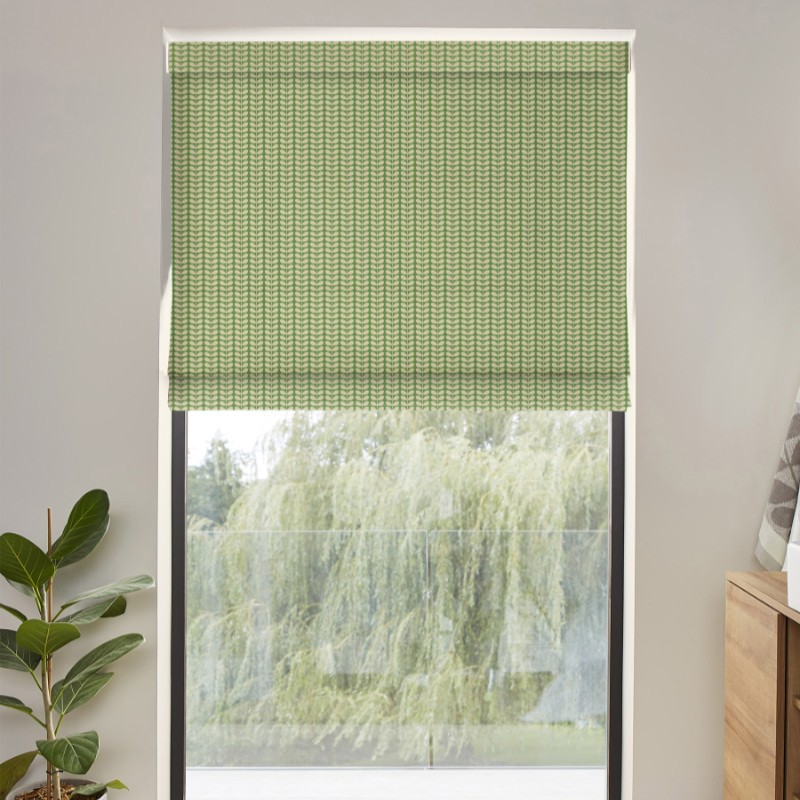 Orla Kiely Tiny Stem Green Roman Blind