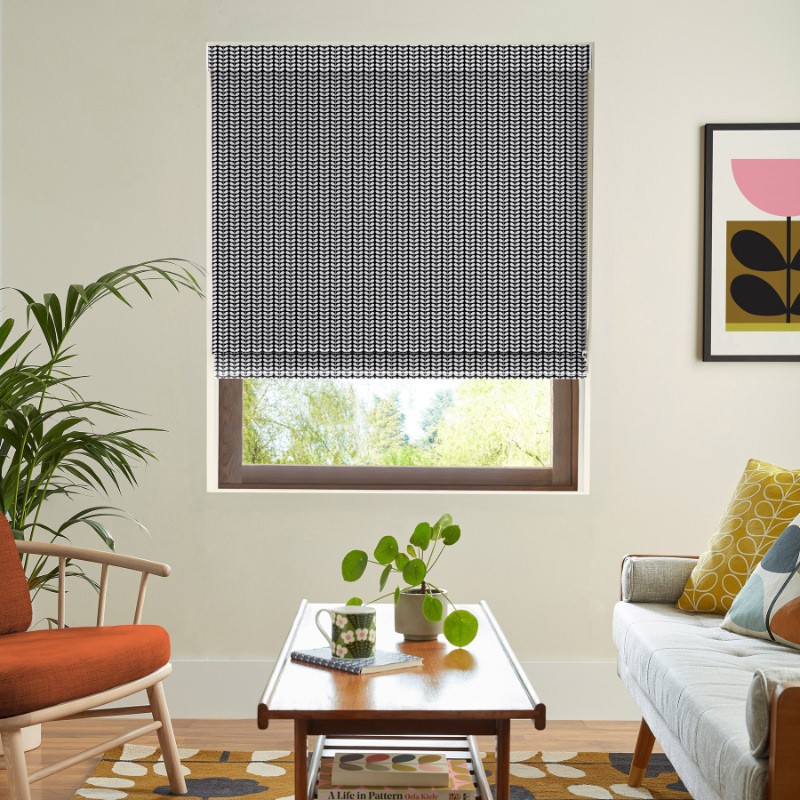 Orla Kiely Tiny Stem Whale Roman Blind