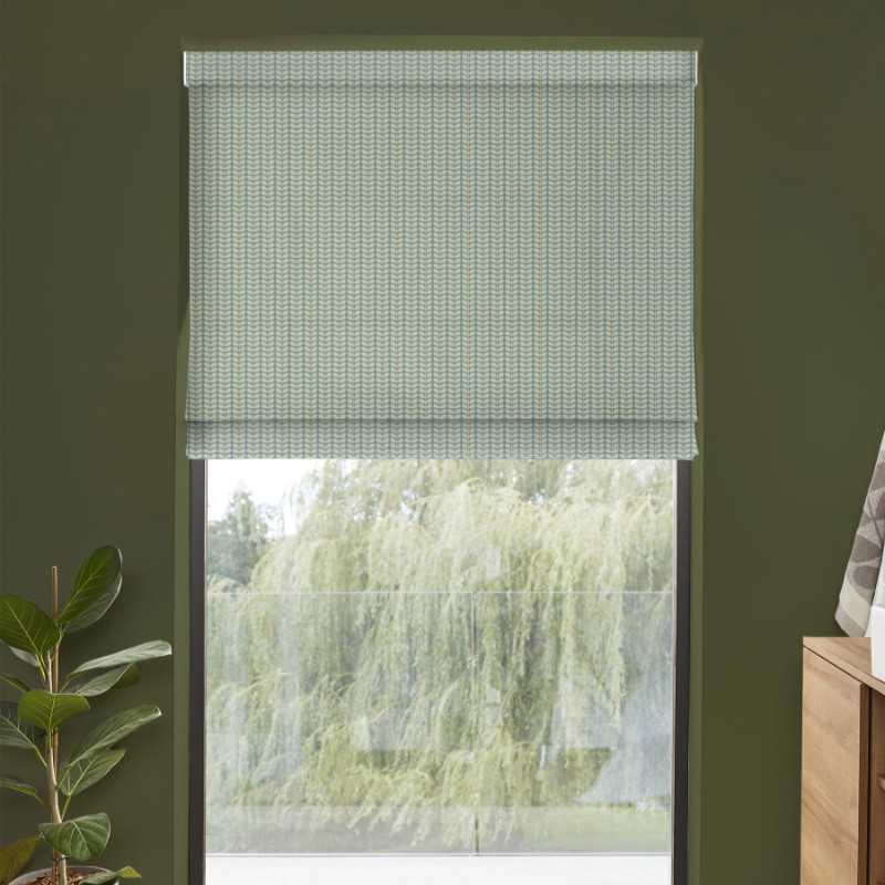 Orla Kiely Tiny Stem Duckegg Roman Blind