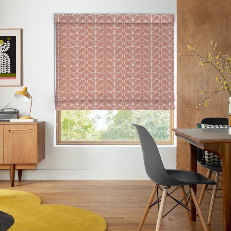Orla Kiely Linear Stem Bubblegum Roman Blind